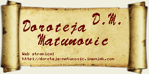 Doroteja Matunović vizit kartica
